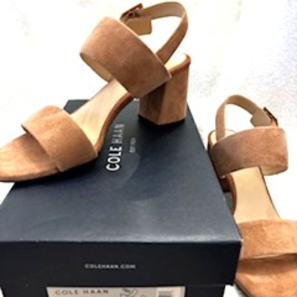 Cole Haan Suede Avani City Sandal In "Mocha Mousse" New In Box Size 8